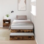 vidaXL Cadre de lit de rangement Chêne fumé 100x200 cm
