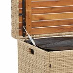 vidaXL Banc de rangement mélange beige résine tressée et bois d'acacia