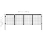 vidaXL Portillon Acier 350x100 cm Anthracite
