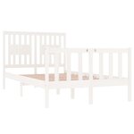 vidaXL Cadre de lit Blanc Bois massif 120x190 cm Petit double