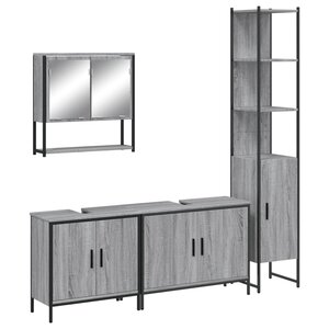 vidaXL Ensemble de meubles de salle de bain 4 Pièces Sonoma gris