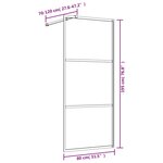 vidaXL Paroi de douche avec verre ESG transparent doré 80x195 cm