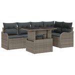vidaXL Ensemble de 6 pièces de Canapé de Jardin avec Coussins en Rotin Poly Gris