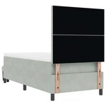 vidaXL Lit à Ressorts avec Matelas & Banc Gris Clair 100x200 cm Velours