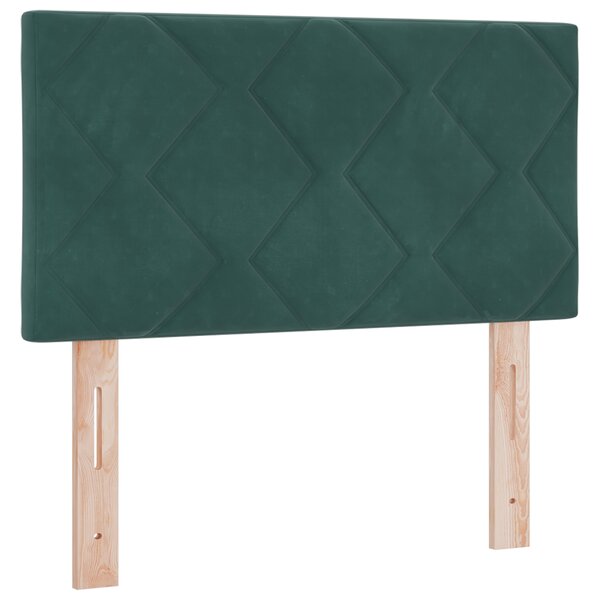vidaXL Tête de lit LED Vert Foncé Ensemble de 2 Vert Foncé Tissu