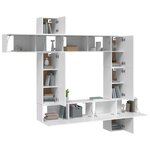 vidaXL Ensemble de meubles TV 9 Pièces Blanc Bois d'ingénierie