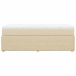 vidaXL Sommier à lattes de lit et matelas Crème 90x190 cm Tissu