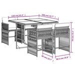 vidaXL Ensemble à manger de jardin 5 Pièces et coussins marron poly rotin