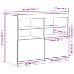 vidaXL Buffet avec lumières LED sonoma gris 81x37x67 cm