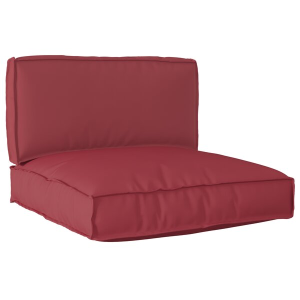 vidaXL Set de coussins sur palettes de 2 pièces rouge vin en tissu Oxford