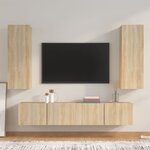 vidaXL Ensemble de meubles TV 4 Pièces Chêne sonoma Bois d'ingénierie