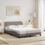 vidaXL Cadre de lit sans matelas taupe 140x200 cm tissu
