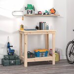 vidaXL Banc de travail 80x50x80 cm Bois de pin massif