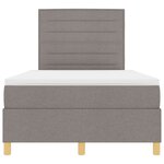 vidaXL Lit avec sommier et matelas taupe petit double en tissu