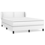 vidaXL Sommier à lattes de lit avec matelas Blanc 140x200cm Similicuir