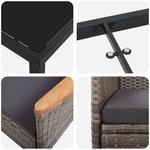 vidaXL Ensemble de dîner de jardin 5 pièces avec coussins en rattan poly gris