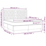 vidaXL Sommier à lattes de lit matelas et LED Marron foncé 180x200cm