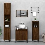 vidaXL Ensemble de meubles de salle de bain 3 Pièces Chêne marron