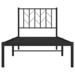 vidaXL Cadre de lit métal avec tête de lit noir 80x200 cm