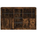 vidaXL Buffet avec lumières LED chêne fumé 162x37x100 cm