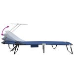 vidaXL Chaise longue pliante avec auvent bleu en tissu Oxford 600D