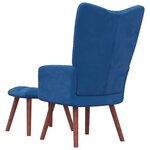 vidaXL Chaise de relaxation avec repose-pied Bleu Velours