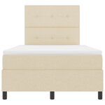 vidaXL Lit à Sommier à Ressort avec Matelas Crème 120x200 cm Tissu