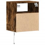 vidaXL Meubles TV muraux et lumières LED 2 Pièces chêne fumé 41x31x45 cm