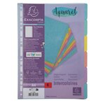 Intercalaires Carte Lustrée 400g/m2 Aquarel 6 Positions - A4 - Couleurs Assorties - X 25 - Exacompta