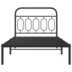 vidaXL Cadre de lit métal avec tête de lit noir 100x190 cm