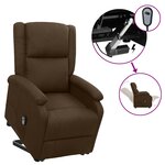 Vidaxl fauteuil releveur inclinable marron foncé tissu