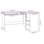Bureau table poste de travail meuble d'ordinateur informatique étude d'angle en forme de L chêne sonoma bois d'ingénierie brun 02_0023683