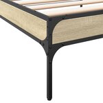 vidaXL Cadre de lit chêne sonoma 90x200 cm bois d'ingénierie et métal