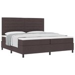 vidaXL Lit à ressorts avec matelas Marron foncé 200x200 cm Tissu
