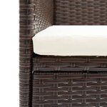 vidaXL Ensemble à manger de jardin et coussins 5 Pièces Poly rotin Marron
