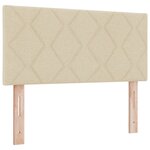 Lit à Sommier vidaXL avec Matelas Crème 100x200 cm Tissu