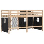 vidaXL Lit mezzanine pour enfants avec rideaux sans matelas 80x200 cm
