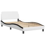 vidaXL Cadre de lit avec lumières LED blanc noir 100x200 cm similicuir