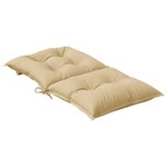 vidaXL Coussins de chaise à dossier bas lot de 4 beige mélangé tissu