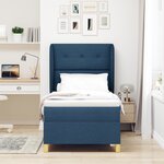 Lit à ressort vidaXL avec matelas bleu 90x200 cm en tissu