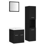 vidaXL Ensemble de meubles de salle de bain Noir Aggloméré
