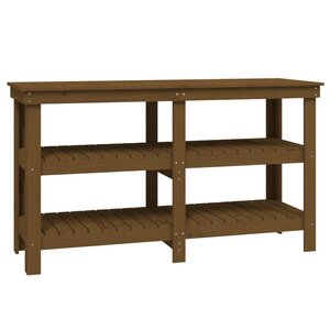 vidaXL Banc de travail Marron miel 142 5x50x80 cm Bois de pin massif