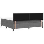 vidaXL Lit à sommier box avec matelas & lumière LED gris 200x200 cm tissu en velours côtelé