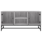 vidaXL Meuble TV avec portes en verre sonoma gris 102x37x50 cm