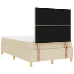 vidaXL Lit Boxspring avec Matelas Crème 120x200 cm Tissu