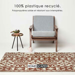 Tapis extérieur terrasse réversible - Tapis de jardin imperméable et résistant UV - Marron - 182x122 cm - HOMESCAPES