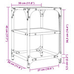 vidaXL Tables basses avec dessus en verre noir 2 Pièces 30x30x45 cm acier