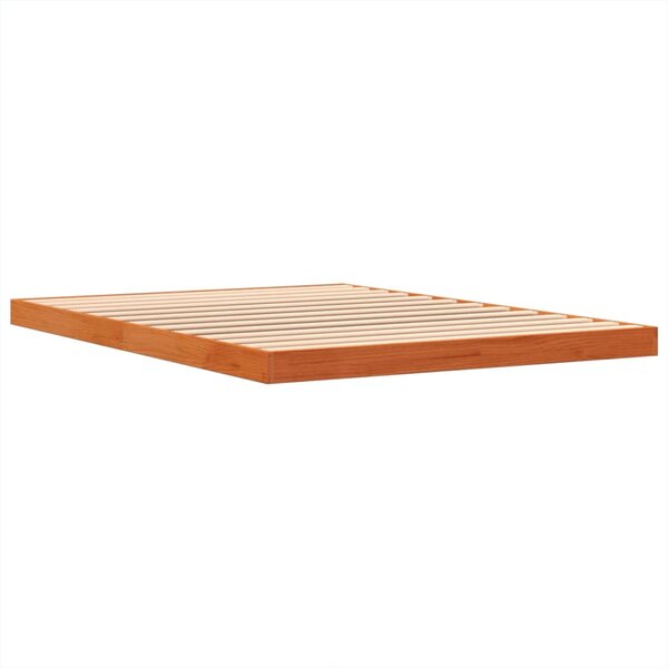 vidaXL Cadre de lit cire marron 140x190 cm bois de pin massif