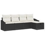 vidaXL Ensemble de canapés de jardin à 5 pièces avec coussins noirs en poly rattan