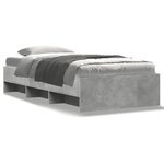 vidaXL Cadre de lit gris béton 75x190 cm bois d'ingénierie